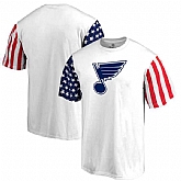 Men's St. Louis Blues Fanatics Branded Stars & Stripes T-Shirt White FengYun,baseball caps,new era cap wholesale,wholesale hats